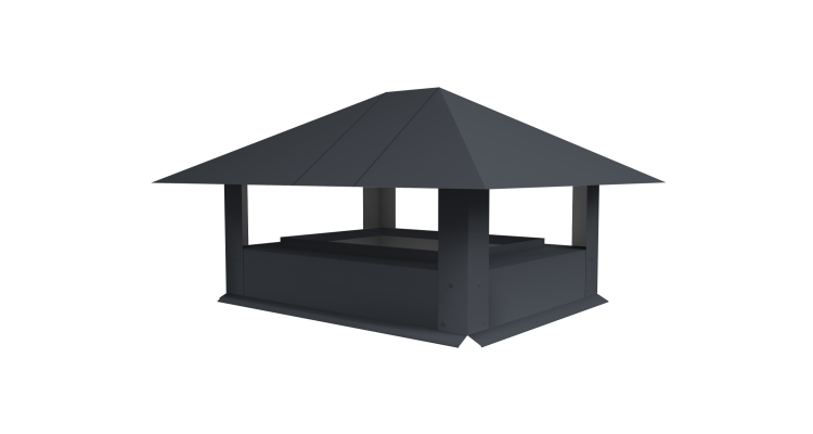 Дымник на трубу 520х390мм 0.5 Satin Matt с пленкой RAL 7024 мокрый асфальт