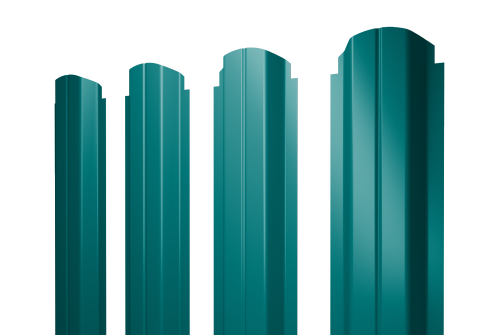 Штакетник П-образный А фигурный 0,45 PE RAL 5021 водная синь