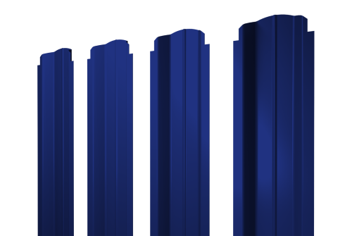 Штакетник П-образный B фигурный 0,45 PE RAL 5002 ультрамариново-синий