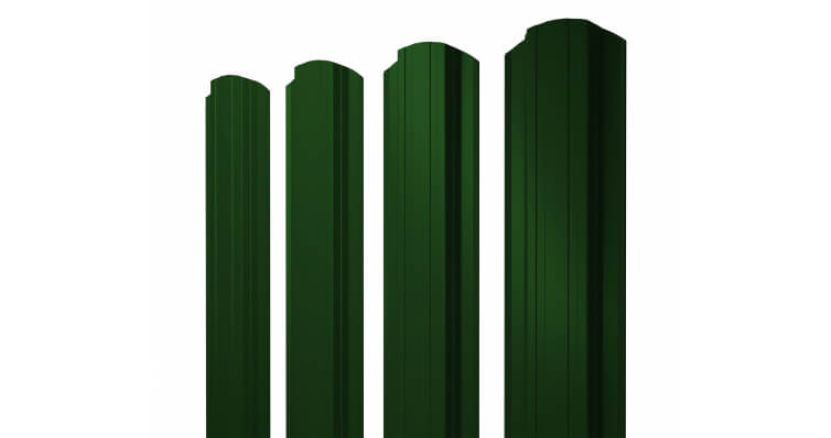 Штакетник Прямоугольный фигурный 0,45 PE-Double RAL 6005 зеленый мох (1,5м)