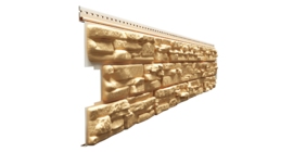 Сайдинг LUX под камень, Rocky, пекан