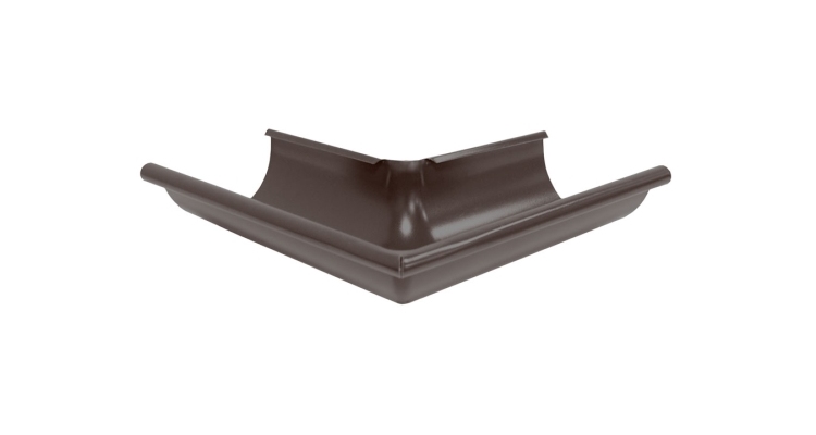 Угол желоба внешний 90 гр 125 мм Мatt RAL 8017 шоколад