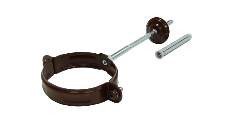 Хомут трубы PU 100 мм RAL 8017 шоколад