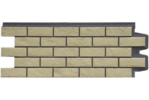 Фасадная панель GL Состаренный кирпич Design Plus ваниль с темно-бежевым швом