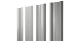 Штакетник М-образный A с прямым резом 0.45 PE RAL 9006 бело-алюминиевый