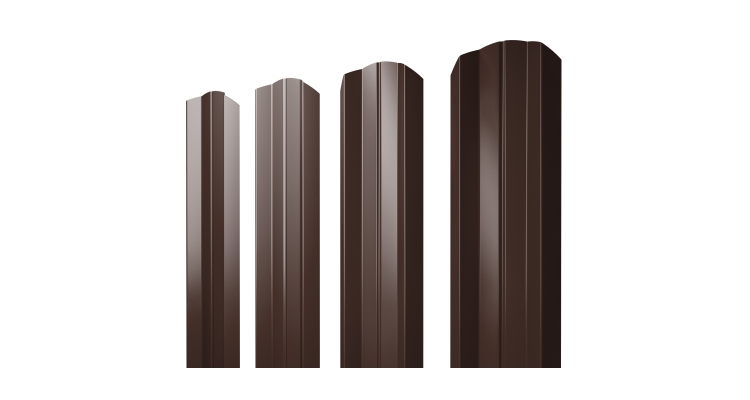 Штакетник М-образный A фигурный 0,45 PE-Double RAL 8017 шоколад