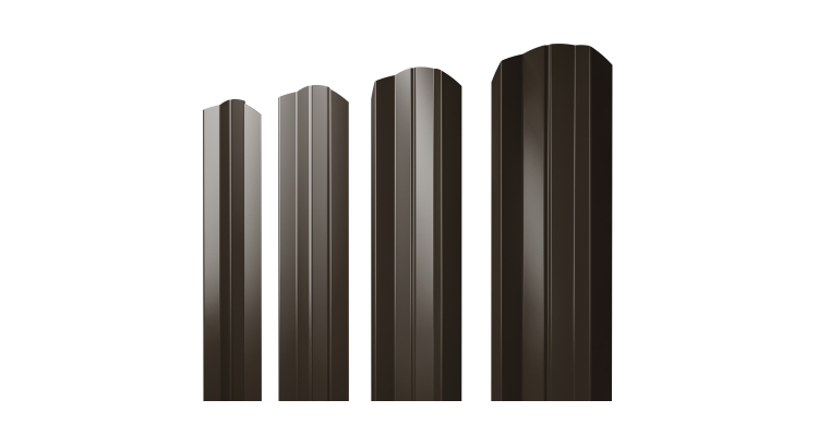 Штакетник М-образный A фигурный 0,5 Atlas X RR 32 темно-коричневый