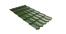 Металлочерепица  квинта плюс Grand Line c 3D резом 0,45 PE RAL 6002 лиственно-зеленый