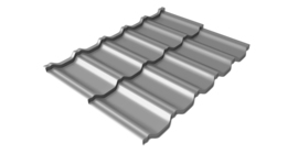 Металлочерепица модульная квинта uno GL 0,45 Drap RAL 9003 сигнальный белый