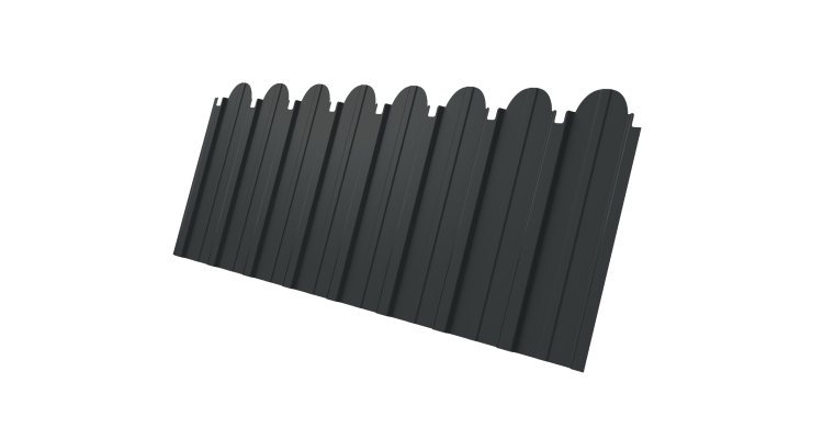 Профнастил C10A фигурный 0.5 Satin Matt RAL 7016 антрацитово-серый