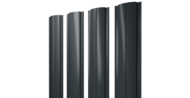 Штакетник Полукруглый Slim с прямым резом 0.45 PE RAL 7016 антрацитово-серый