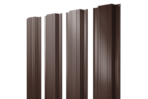 Штакетник Прямоугольный с прямым резом 0,45 Drap TwinColor RAL 8017 шоколад