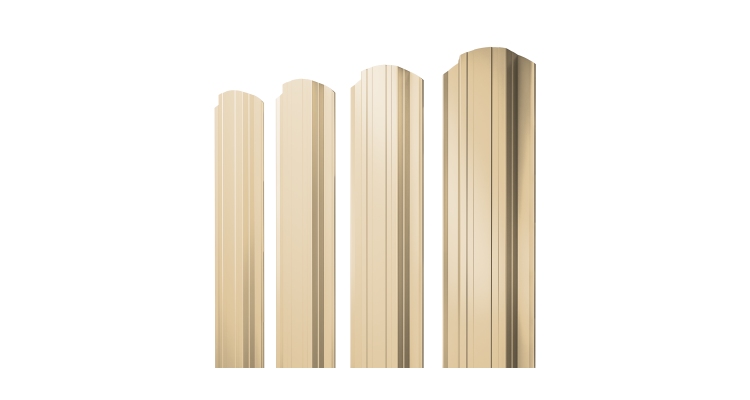 Штакетник Прямоугольный фигурный 0.4 PE RAL 1014 слоновая кость