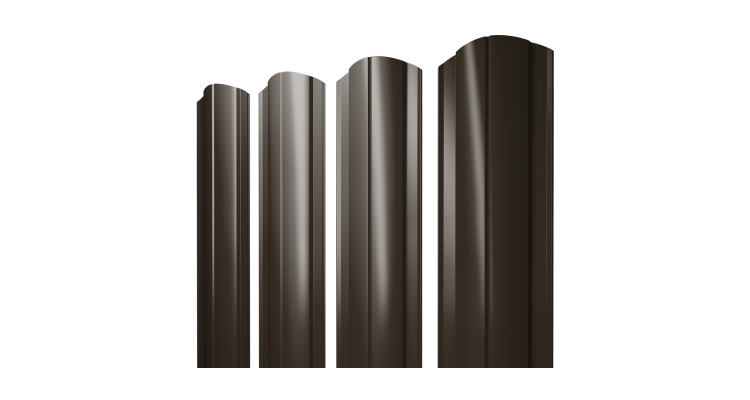 Штакетник Круглый фигурный 0,5 PurLite Matt RR 32 темно-коричневый