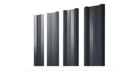 Штакетник М-образный А с прямым резом 0.45 PE-Double RAL 7016 антрацитово-серый