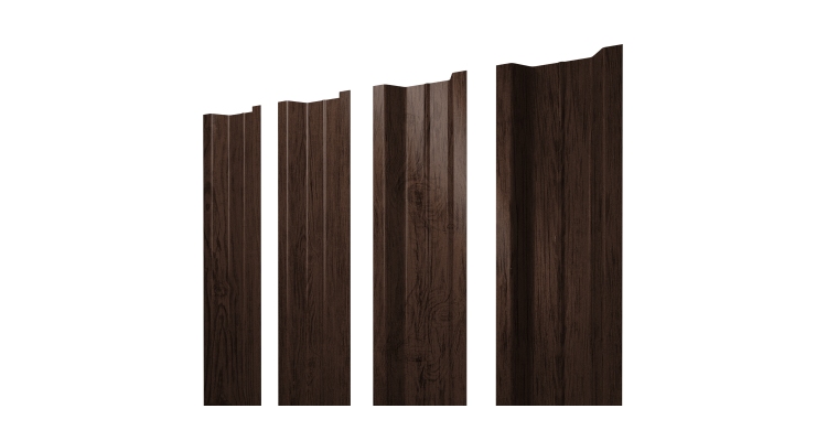 Штакетник П-образный В с прямым резом 0,45 Print Premium Antique Wood TwinColor