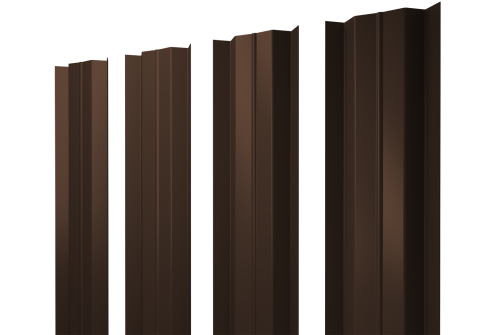 Штакетник М-образный В с прямым резом 0.5 Satin RAL 8017 шоколад