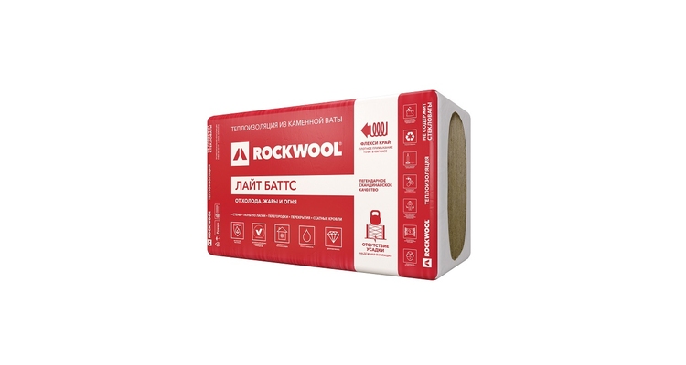 Утеплитель Rockwool Лайт Баттс, 1000х600х100мм (в упак.0,3 м3)