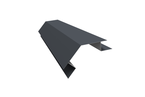 Планка угла внешнего сложного 135 градусов Блок-хаус new 0,45 PE с пленкой RAL 7024 мокрый асфальт (2м)