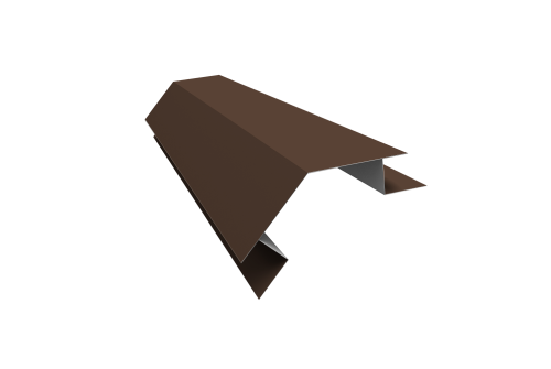 Планка угла внешнего сложного 135 градусов Блок-хаус new 0,5 Satin Matt RAL 8017 шоколад (2м)