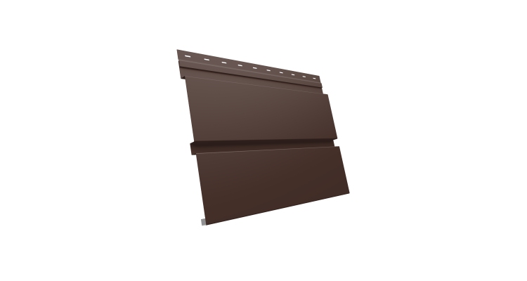 Софит металлический Квадро Брус без перфорации 0,5 Satin с пленкой RAL 8017 шоколад