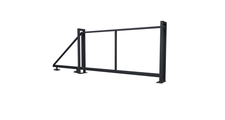 Ворота откатные Жалюзи Texas 1.8х4.0 RAL 7024 без заполнения (ламель 150 мм)