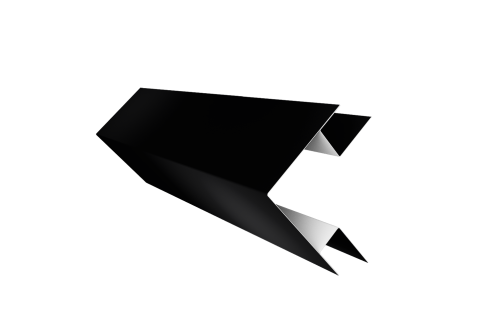 Планка угла внешнего сложного Экобрус Grand Line 0,5 Satin Matt RAL 9005 черный (3м)