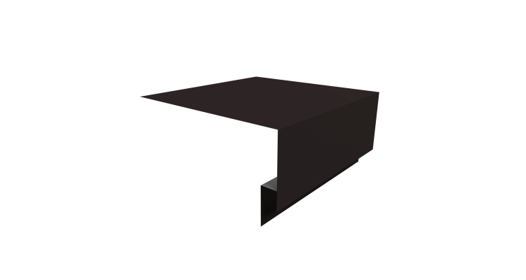 Планка околооконная сложная Экобрус Grand Line 250х75х25 0,5 Satin с пленкой RAL 9005 черный (3м)