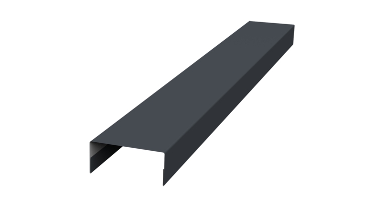 Ламель лицевая 125 забора жалюзи Texas стартовая/финишная для калиток и ворот 0.45 PE с пленкой RAL 7024 мокрый асфальт