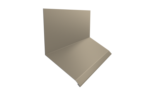 Планка примыкание верхнее к стене фальц Grand Line 150х130х20 0,45 Drap TX RAL 1015 светлая слоновая кость (2м)