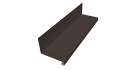 Планка примыкание нижнее к трубе фальц 0,45 PE с пленкой RR 32 темно-коричневый (3м)