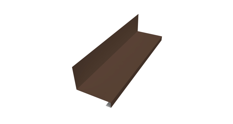 Планка примыкание нижнее к трубе фальц 0,45 Drap RAL 8017 шоколад (2м)
