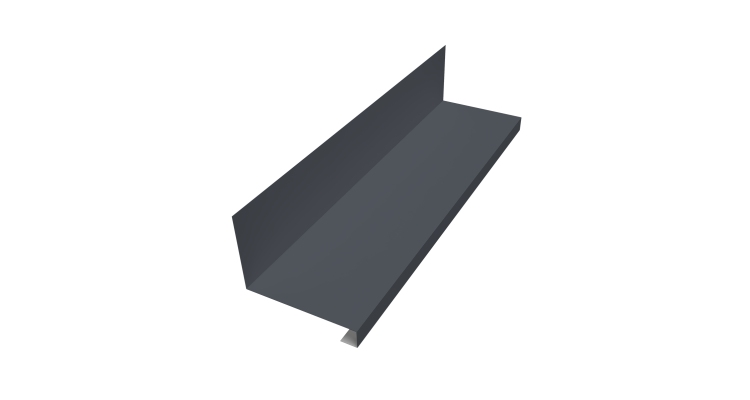 Планка примыкание нижнее к трубе фальц 0,45 Drap ST RAL 7024 мокрый асфальт (2м)